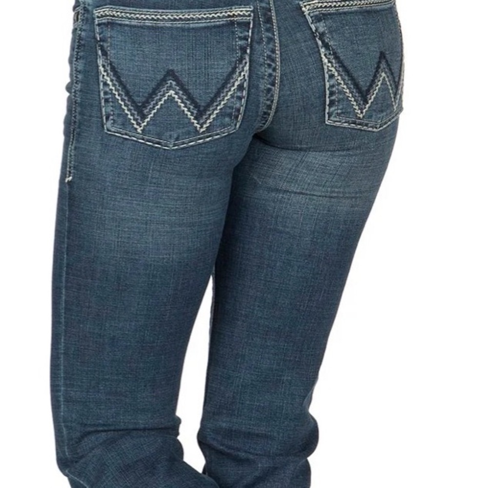 Wrangler Women’s Boot Cut Jeans - Dark Blue Denim - Picture 4 of 5